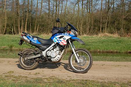 motorcycle, bmw, allroad, offroad, motor, blue, f650gs