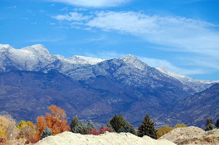 montañas, nieve, Alpine, Utah, naturaleza, cielo, gama de la montaña
