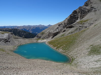 sjön tidigt cayolle, passera cayolle, Ubaye, Mountain, Frankrike, landskap, Alperna av hög provence