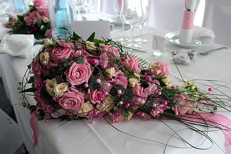 bridal bouquet, roses, bouquet, wedding, love, marry, celebration