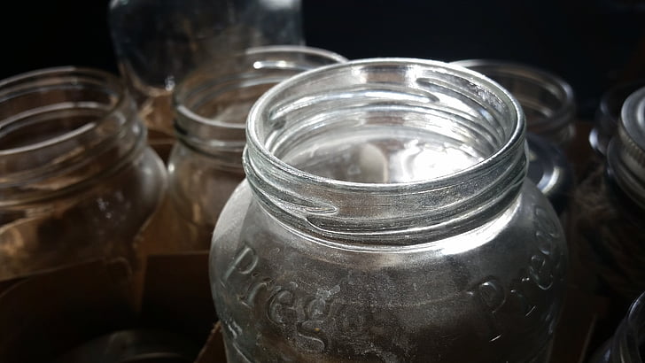 jar, glas, licht, container, transparant, sparkle