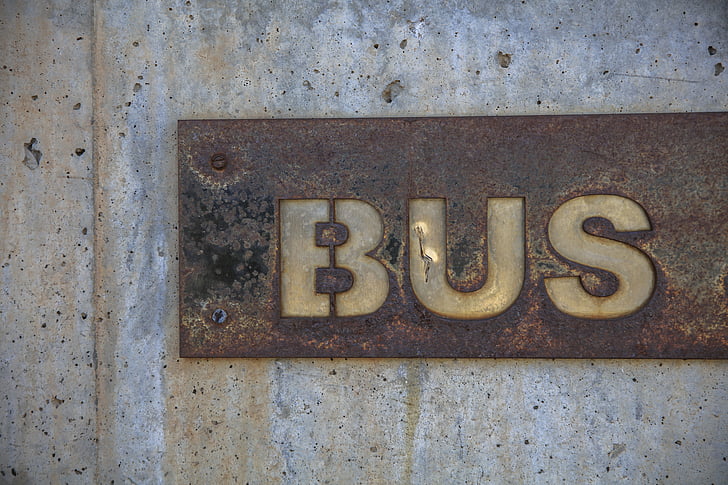 стена, метал, стомана, автобус, улица, именуване на, комуникация
