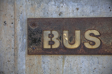 wall, metal, steel, bus, street, naming, communication