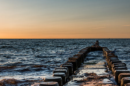 Ostseebad ahrenshoop, leseni valobrani, Baltskega morja, vode, plavati