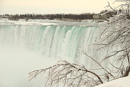 Niagara, cae, congelados, las Cataratas del Niágara, Canadá, cascada, Ontario