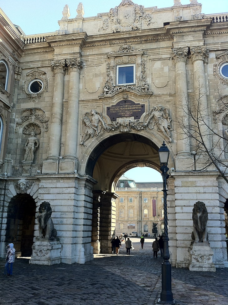 Ungern, Budapest, cityresa, Castle palace, Palace, historiskt sett, platser av intresse