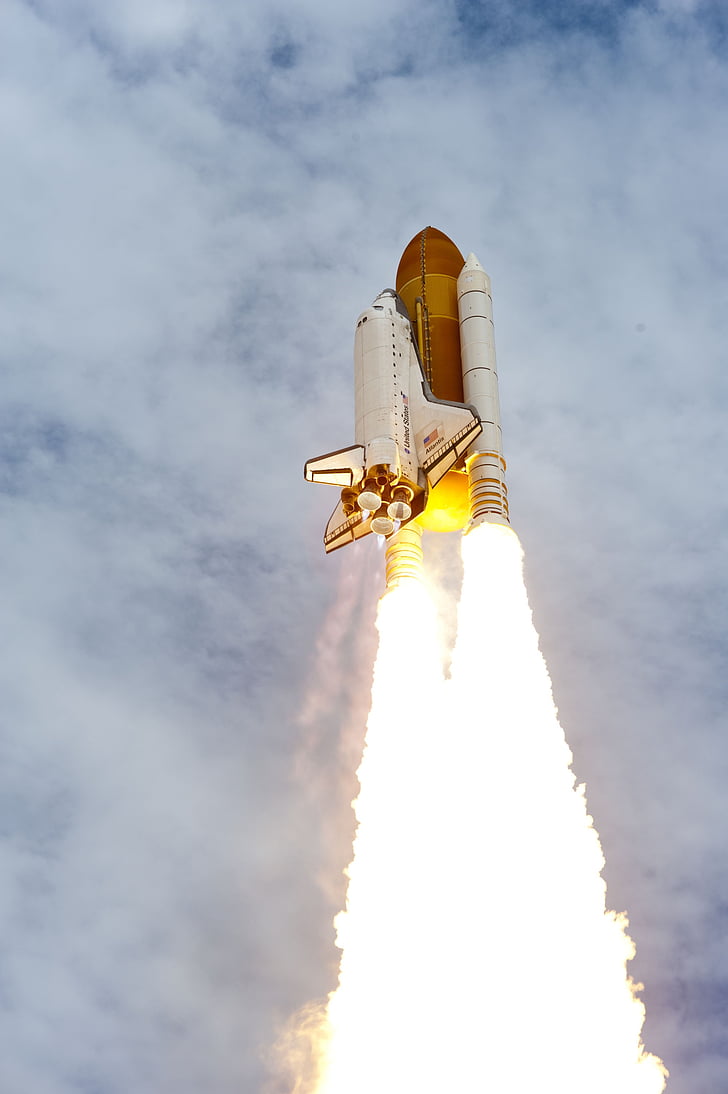 Space shuttle atlantis, liftoff, mission, raket, astronaut, udforskning, flyvning