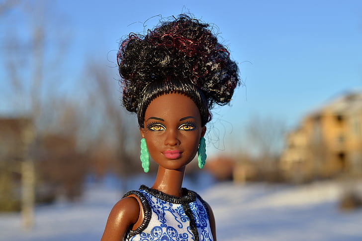 baba, fekete, afro-amerikai, afrikai, modell, Barbie, lány