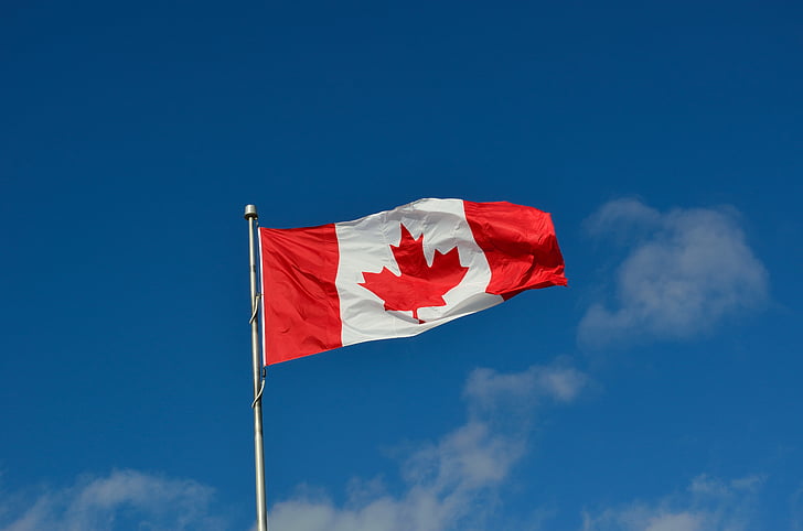 Kanadské vlajky, Kanada, javor, krajiny, prisťahovalectvo, utečencov, vlajka