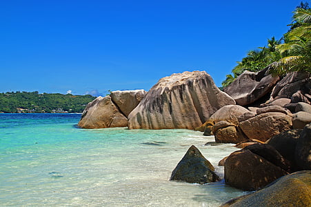 mar, Costa, Playa, lado, naturaleza, azul, roca