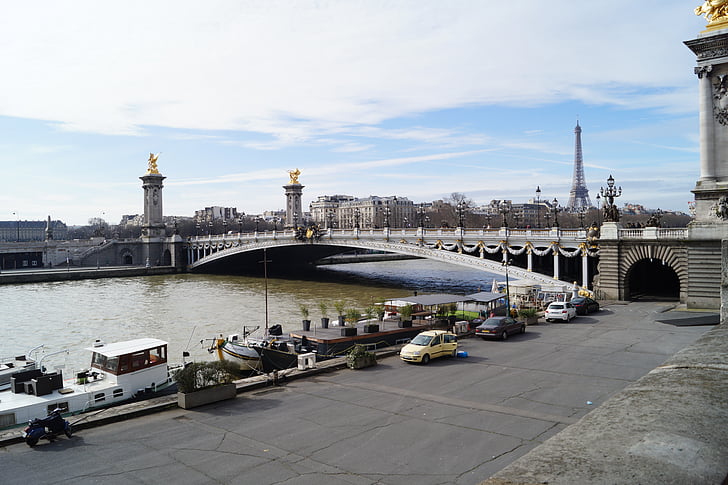 Pariisi, Eiffel, Seine, matkustaa, ranska, vene