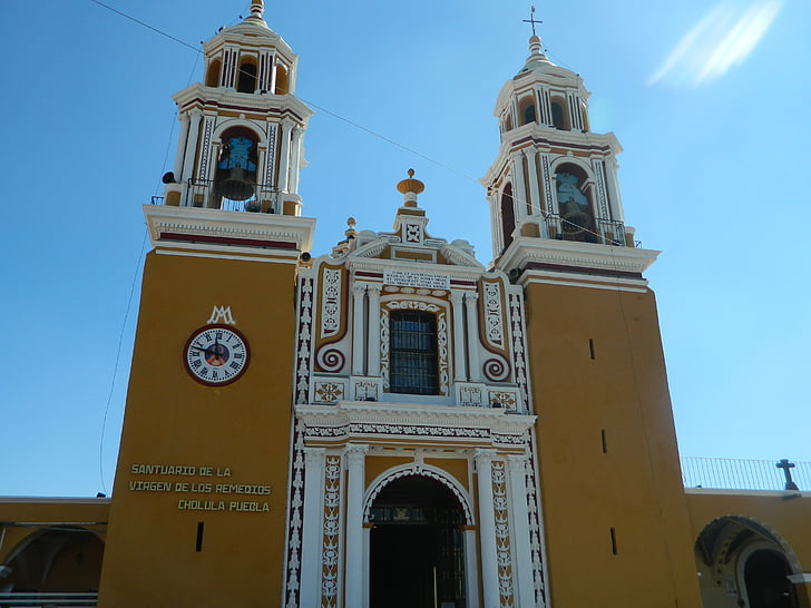 cholula, puebla, mexico, church, tourism, culture