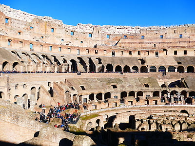 colosseum, rome, amphitheater, landmark, building, old, antiquity