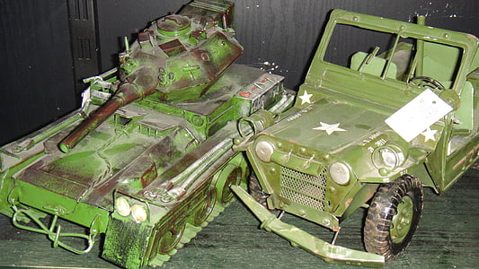 hračky, autá, tank, vojna, konflikt, boj
