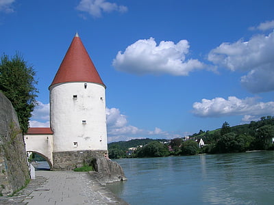 Passau, bregu Donave, banka, stolp, zgodovinsko, Unescova svetovna dediščina