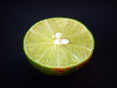 lime, lemon, slice, green, whole, white, leaf