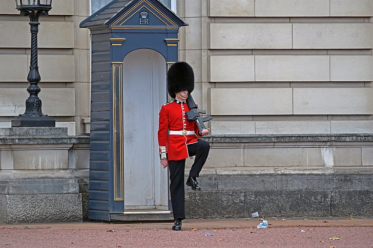 Buckingham palace guard, Londen, Engeland, royalty 's, bewaker, soldaat, traditie