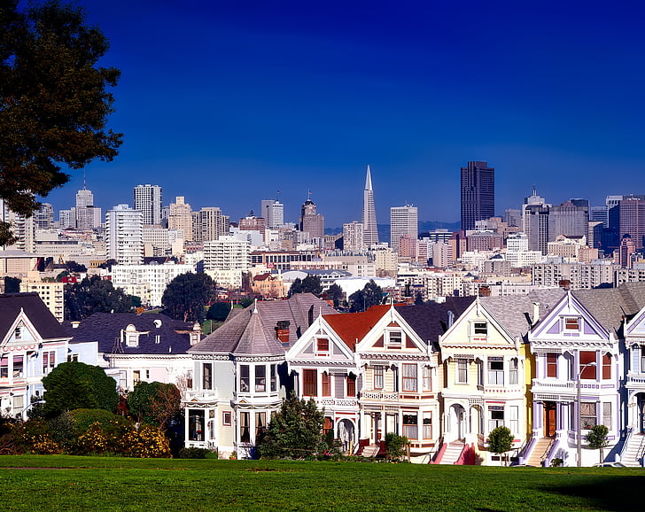Сан-Франциско, Калифорния, город, цикл, здания, небоскребы, Transamerica pyramid
