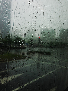 дъжд, път, стъкло, кръстовище, червена светлина, град, Грей