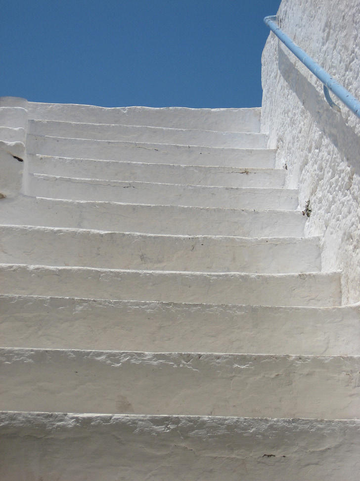 Blue island Crète, Grèce, escaliers, montée, Sky, bleu