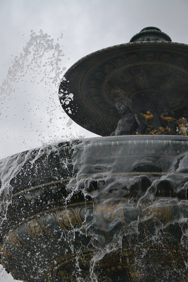 Fontana, Parigi, Concord, acqua, arte, Statua