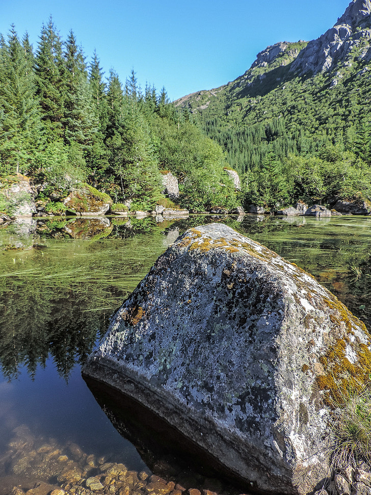 steen, Bergen, bos, Lake, Rock, reizen, landschap
