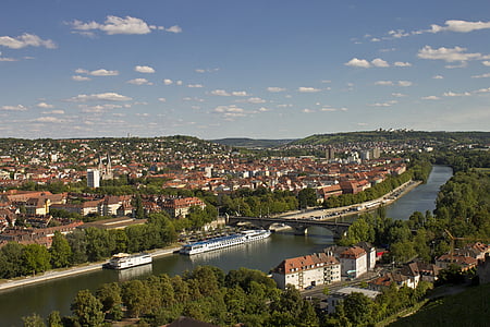 Şehir, Almanya, Panorama, uzak görünümü, Bina, Vizyon