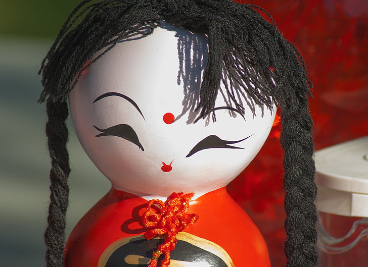 dukke, asiatiske, japansk, figur