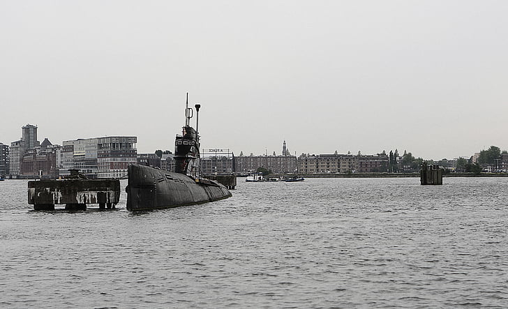 historiske, port, sjøen, ubåten, u-Boat