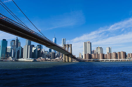 Manhattan, centrs, Brooklyn, pilsētas, pilsēta, Amerika, arhitektūra