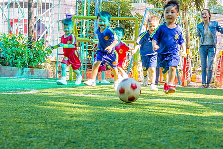 young, children, male, sport, soccer, play, game