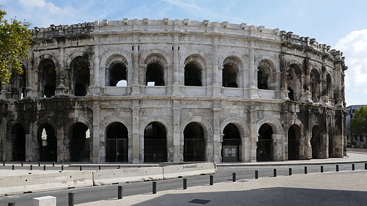 amfiteatar, Nimes, Francuska, Rimski, Drevni, areni, Languedoc-roussillon
