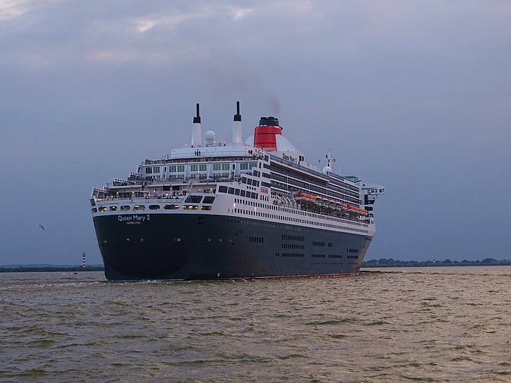 ships, queen mary, cruise ship, hamburg, river, elbe, ocean liners