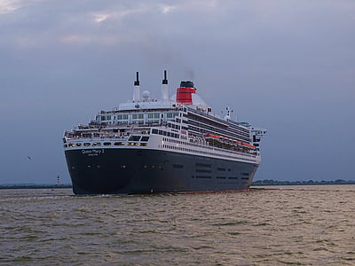 kapal, Ratu mary, kapal pesiar, Hamburg, Sungai, Elbe, kapal laut