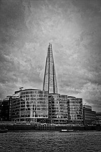 London, skärvan, arkitektur, landmärke, stadsbild, Londons silhuett, glas