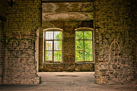 home, window, lost places, architecture, planks, wall, brick