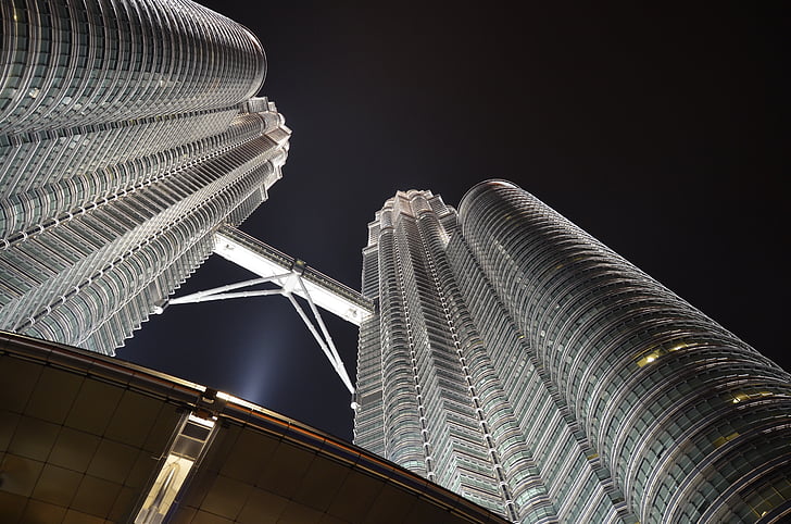 Petronas, Petronas bokštai, Kvala Lumpūras, Malaizija, Architektūra, pastatyta struktūra, dangoraižis