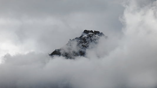 moln, dimma, Mountain, bergets topp, naturen, topp, bergstopp