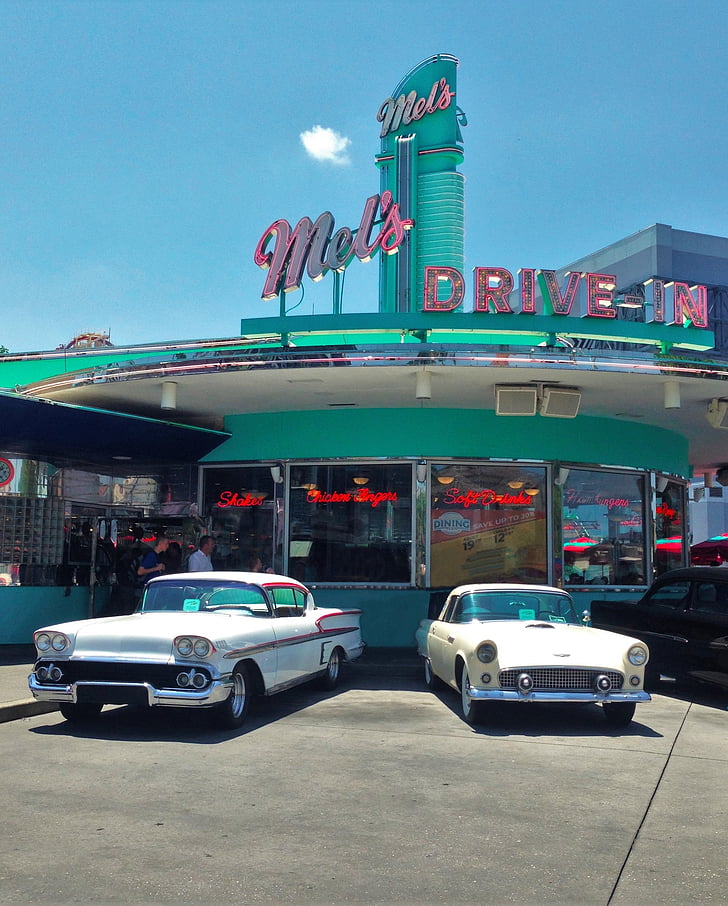 jazdy w, Restauracja, Oldtimer, stary czas, nostalgiczne, retro, Florida