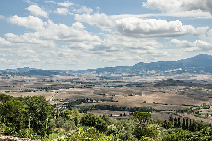 paisagem, Itália, Toscana, natureza, montanhas, férias