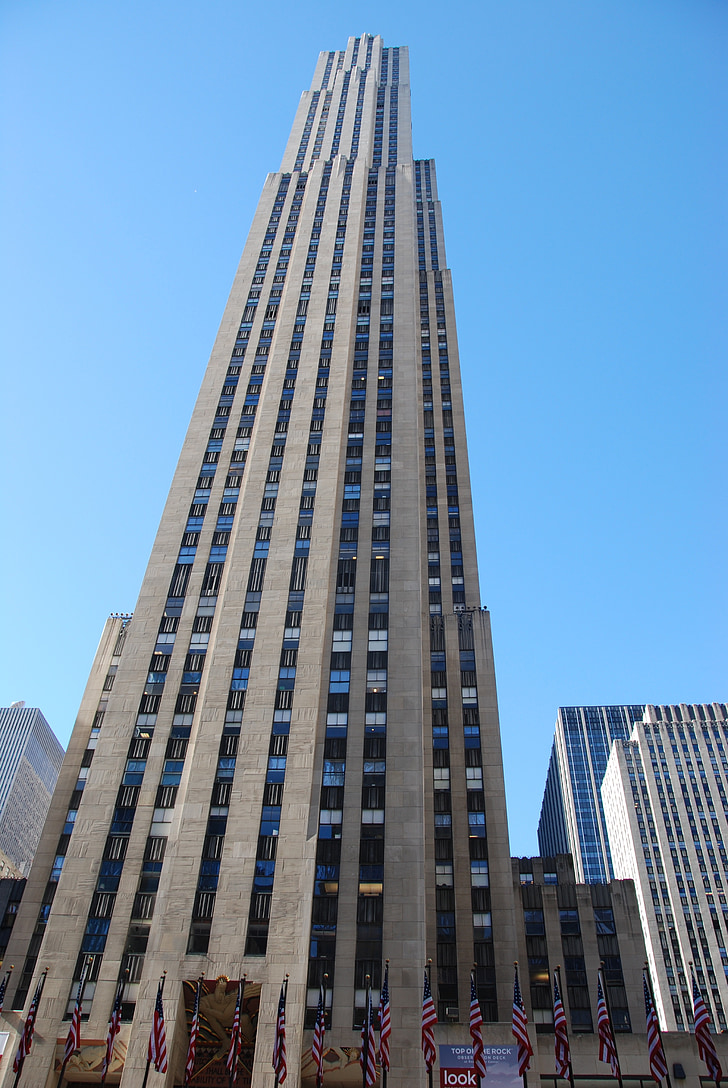 gratte-ciel, Rockefeller, New york, Sky