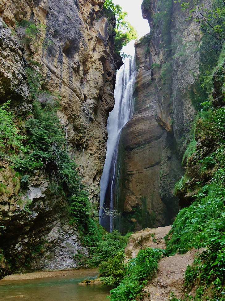 fall i druise, Drôme, Frankrike, Gorges, omblèze, vann, natur