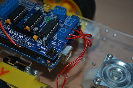 Arduino, placa de, electrónica, motor, cable, tecnología, placa de circuito