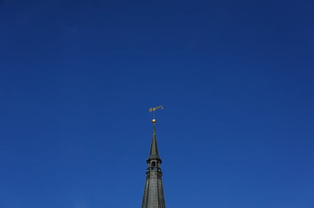 vjetrokazomna kojem su, zvijezda, kupolom, crkveni toranj, Crkva, zgrada, nebo
