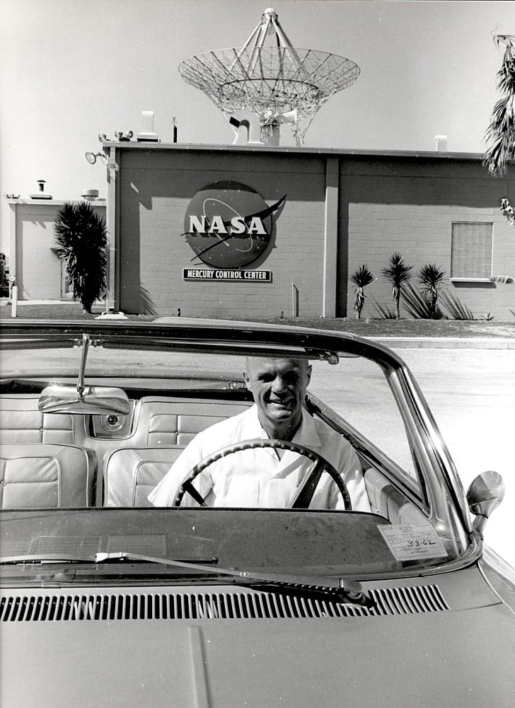 autó, kabrió, jármű, NASA, Mercury irányít központ, Cape canaveral air force base, John herschel glenn jr