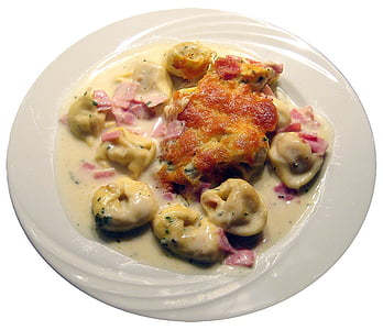 tortellini, noodles, cheese sauce, scalloped, noodle dish, eat, food