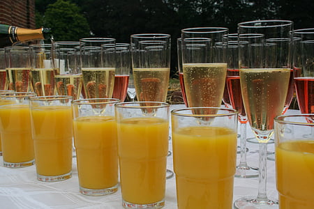wedding, glasses, buffet, juice, drink, fruit, freshness