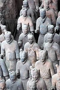Kina, Xian, soldat, armén, terrakotta, Antik, Terrakottaarmén