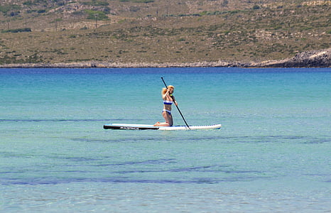 stand up paddle board, water sports, woman, paddle, sport, board, water