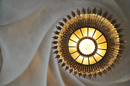 plafond, kroonluchter, decoratie, lamp, licht